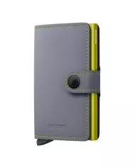 Secrid - Porte-cartes de crédit en cuir matte Grey-Lime