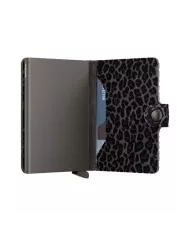 Secrid - Porte-cartes de crédit en cuir Animal Prints LEO Grey