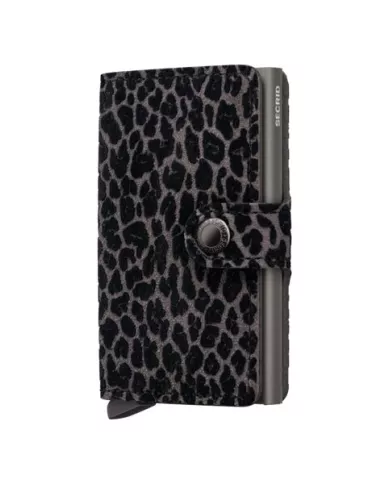 Secrid - Porte-cartes de crédit en cuir Animal Prints LEO Grey