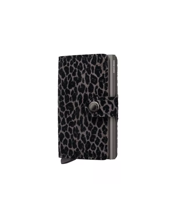 Secrid - Porte-cartes de crédit en cuir Animal Prints LEO Grey