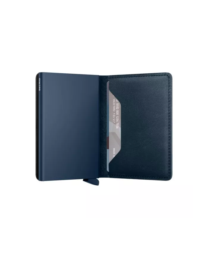 Secrid - Porte-cartes de crédit en cuir Slim Original Navy-Navy
