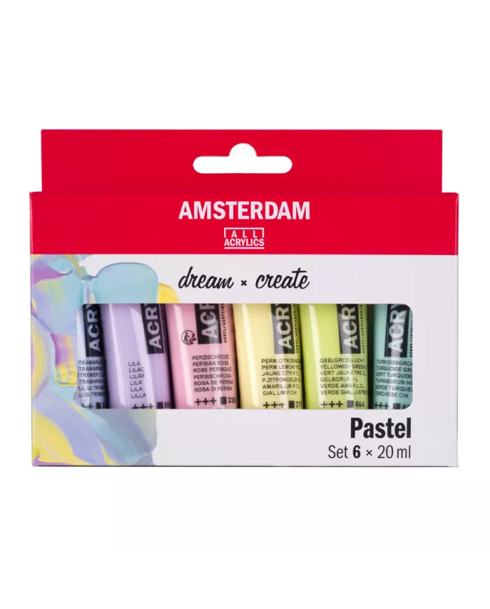 Set Amsterdam acrylique PASTEL 6x20ml Set Amsterdam acrylique PASTEL 6x20ml