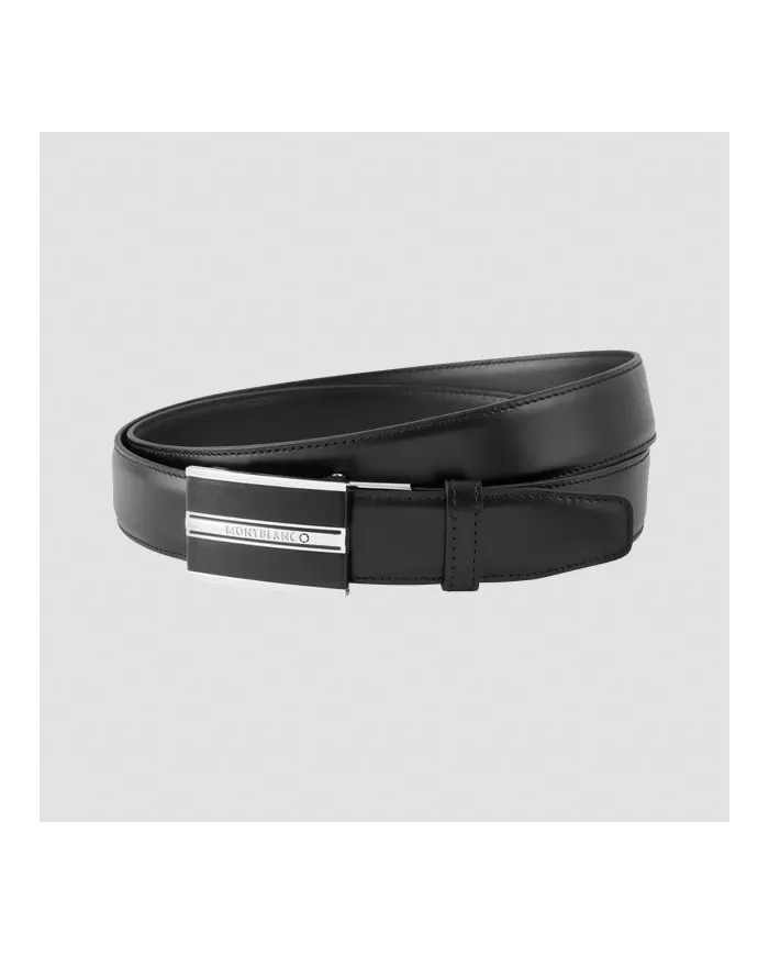 Ceinture Plaque Montblanc 30 mm avec Mécanisme Coulissant en Cuir