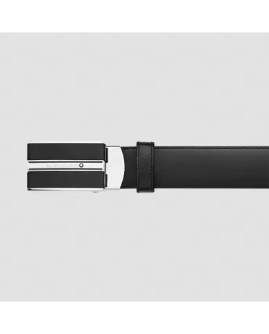 Ceinture Plaque Montblanc 30 mm avec Mécanisme Coulissant en Cuir