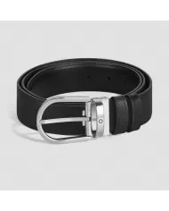 Ceinture réversible à boucle fer à cheval de 35 mm en cuir noir/noir