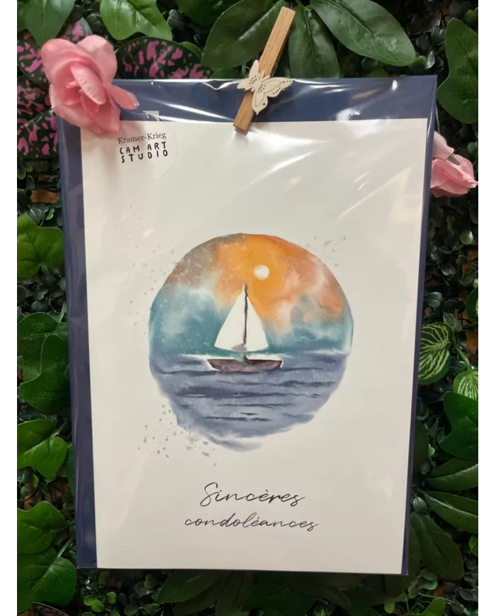 Carte A4 - Sincères condoléances