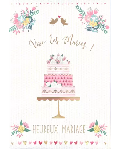 Carte A4 Vive les Mariés !