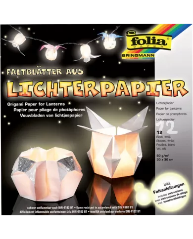 Feuilles origami pour photophores blanc