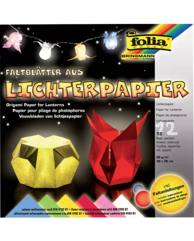 Feuilles origami pour photophores couleurs assorties