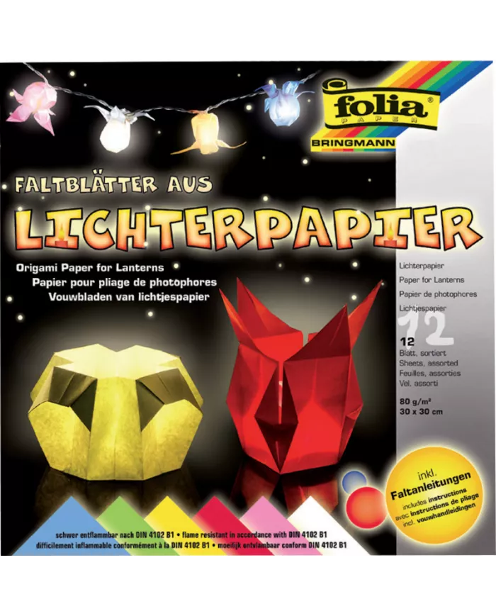 Feuilles origami pour photophores couleurs assorties