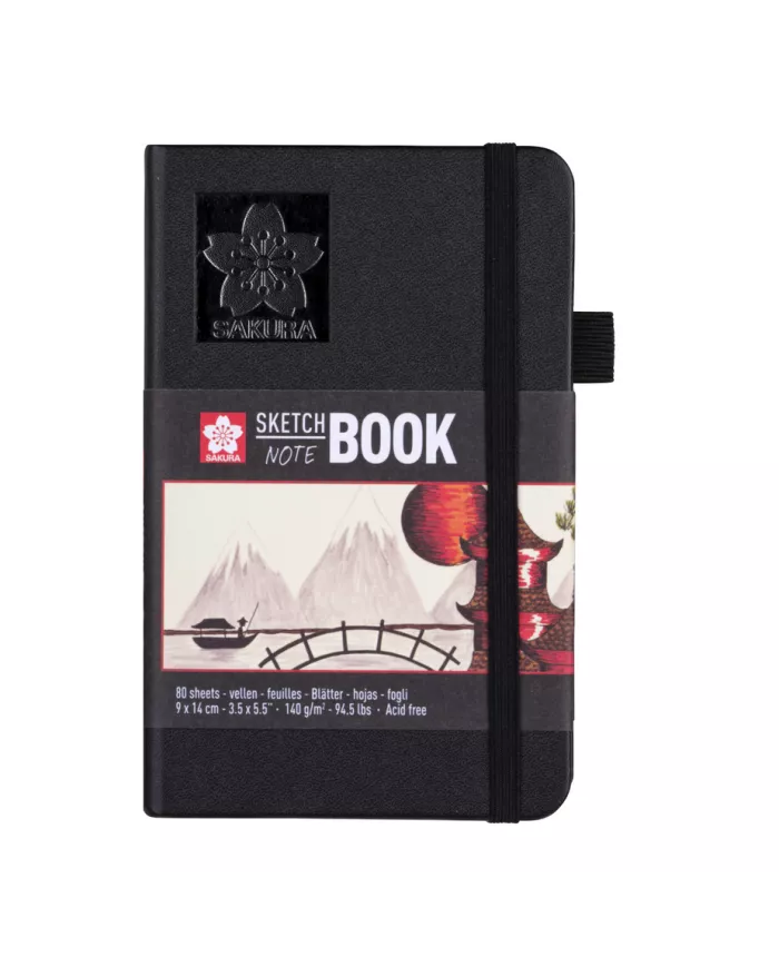 Sakura Carnet à croquis/notes - feuilles noires