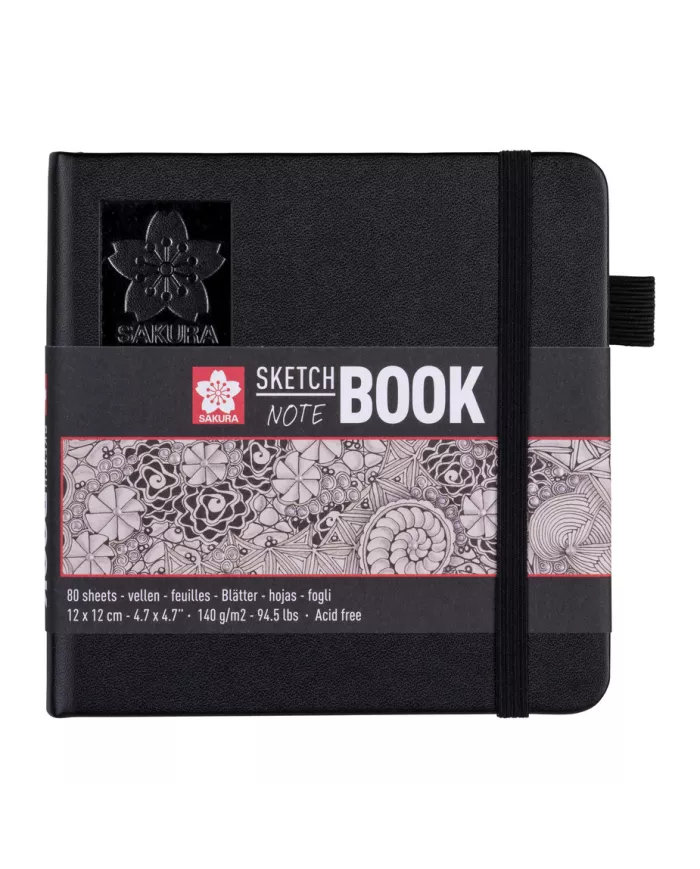 Sakura Carnet à croquis/notes - feuilles noires