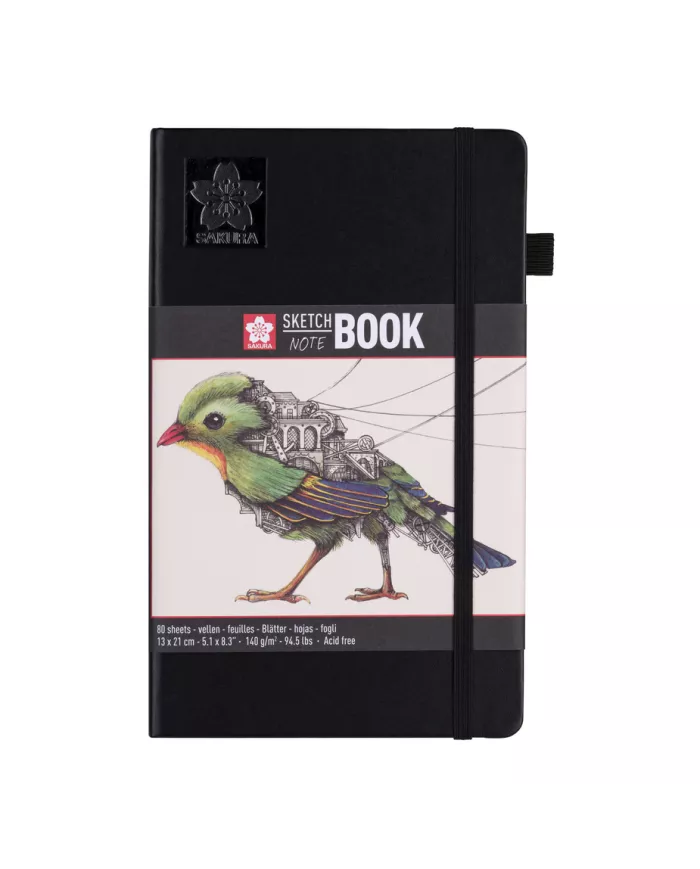 Sakura Carnet à croquis/notes - feuilles noires