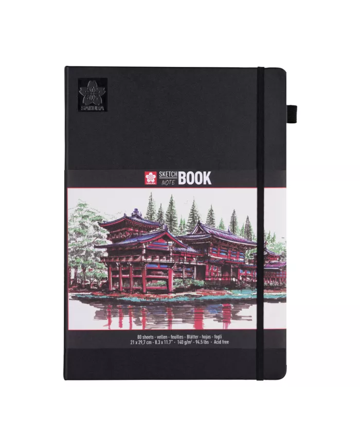 Sakura Carnet à croquis/notes - feuilles noires