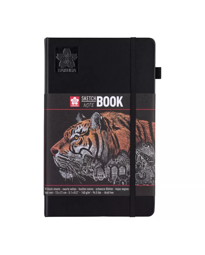 Sakura Carnet à croquis/notes - feuilles noires