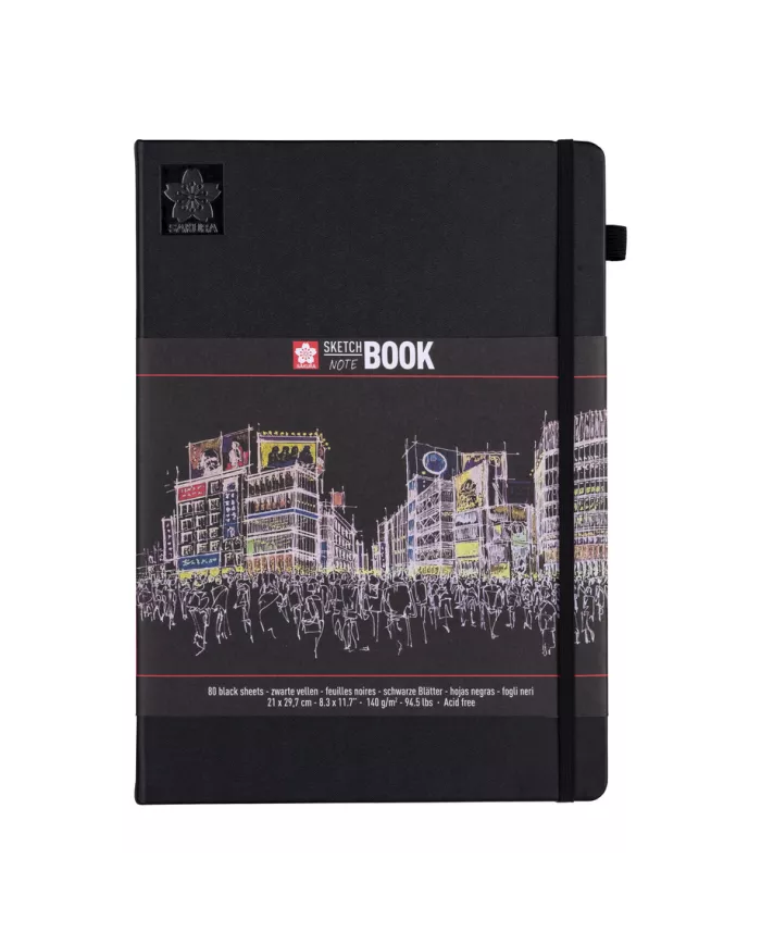 Sakura Carnet à croquis/notes - feuilles noires