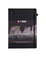 Sakura Carnet à croquis/notes - feuilles noires