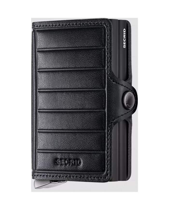 Secrid Porte-cartes de crédit en cuir Emboss Lines Premium+ Black