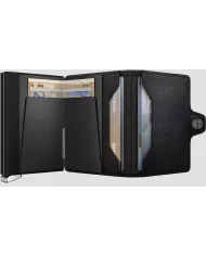 Secrid Porte-cartes de crédit en cuir Emboss Lines Premium+ Black