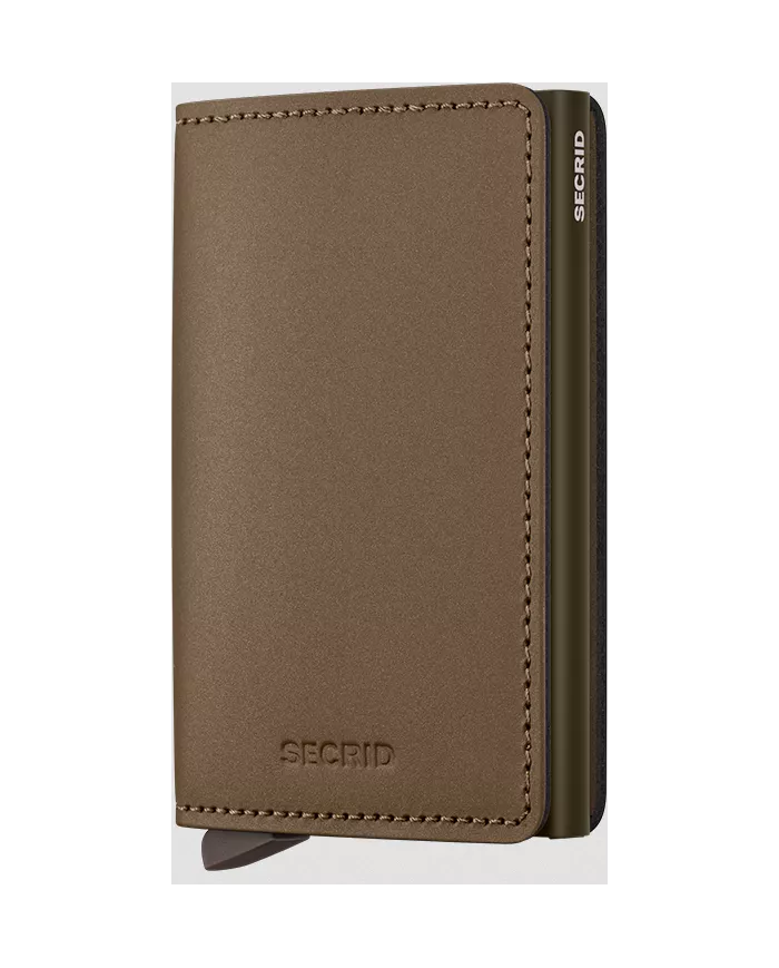 Secrid - Porte-cartes de crédit en cuir Slim Matte Satin Bronze