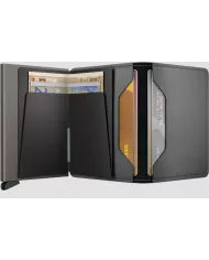 Secrid - Porte-cartes de crédit en cuir Slim Matte Satin Steel