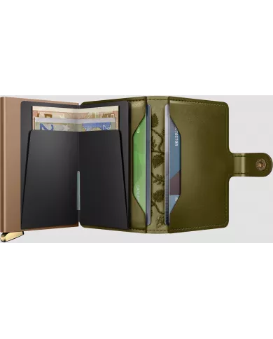 Secrid - Porte-cartes de crédit en cuir Stitch Floral Olive+