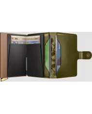 Secrid - Porte-cartes de crédit en cuir Stitch Floral Olive+