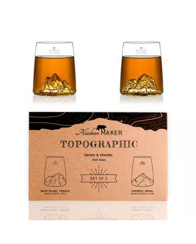 Set de 2 shooters Everest/Mont Blanc TOPOGRAPHIC