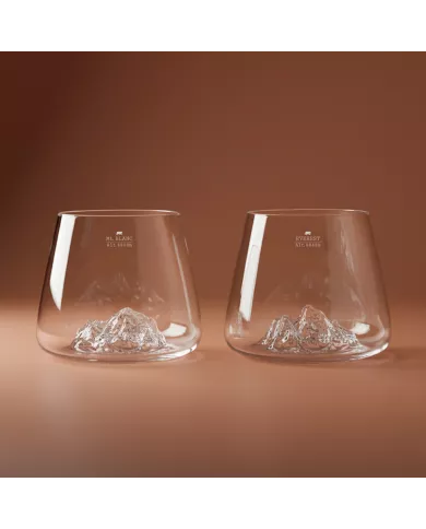 Set de 2 verres Everest & Mont Blanc TOPOGRAPHIC