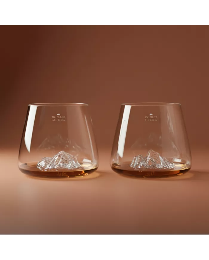 Set de 2 verres Everest & Mont Blanc TOPOGRAPHIC