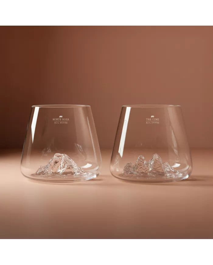 Set de 2 verres Tre Cime di Lavaredo & Mont Rosa TOPOGRAPHIC