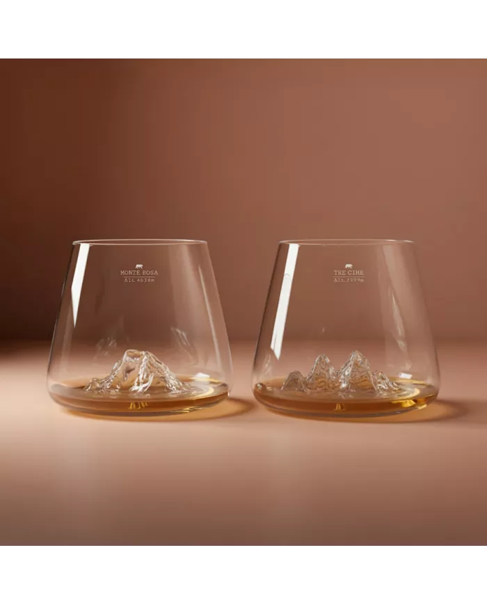 Set de 2 verres Tre Cime di Lavaredo & Mont Rosa TOPOGRAPHIC