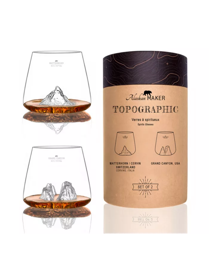 Set de 2 verres Grand Canyon & Matterhorn TOPOGRAPHIC