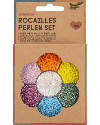 Perles de rocaille - 90gr - 7 couleurs