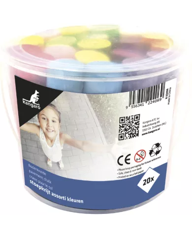 Sceau de 20 craies de trottoirs - 10 couleurs