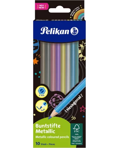 Set de 12 crayons de couleur Pelikan - métallic