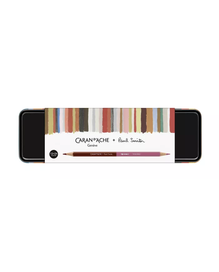 Set 12 Crayons de Couleur Bicolor & 1 Pinceau Caran d'Ache + Paul Smith