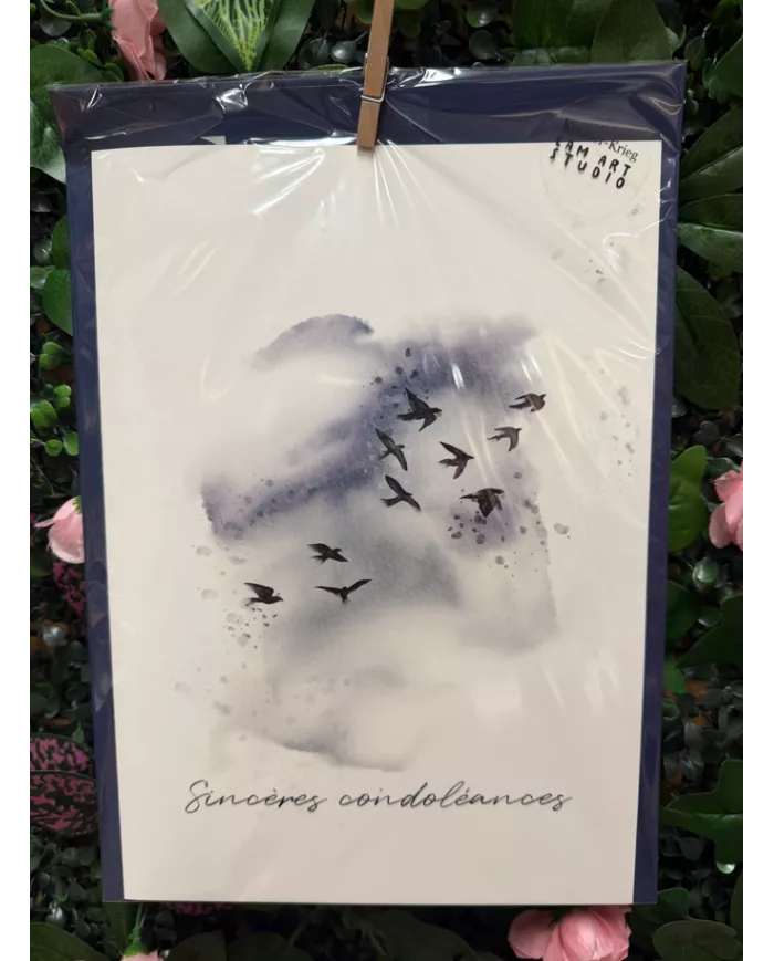 Carte A4 - Sincères condoléances