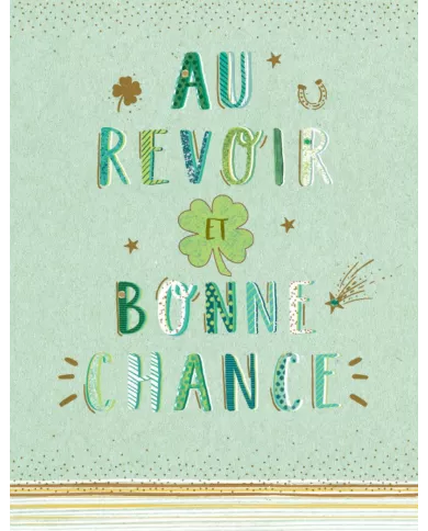 Carte A4 Au revoir et bonne chance