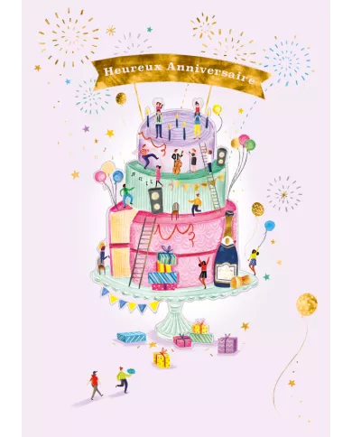 Carte A4 Heureux Anniversaire