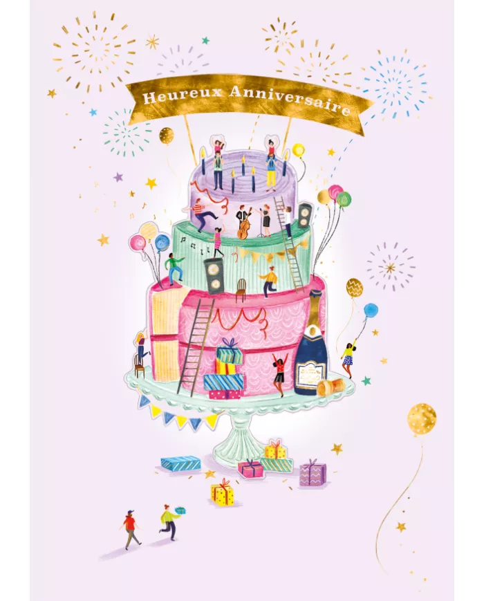 Carte A4 Heureux Anniversaire