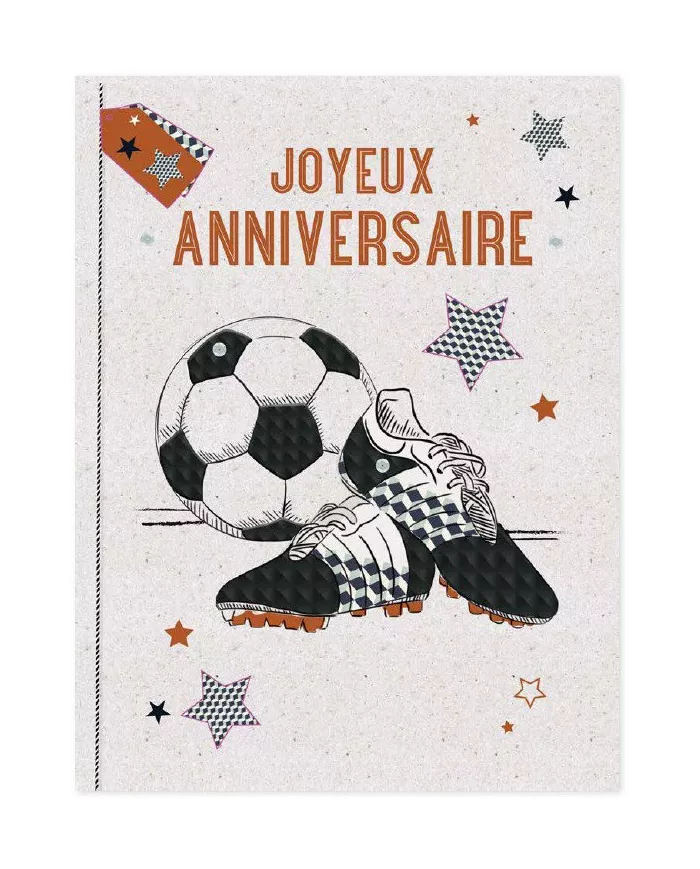Carte A4 Joyeux Anniversaire - FOOT