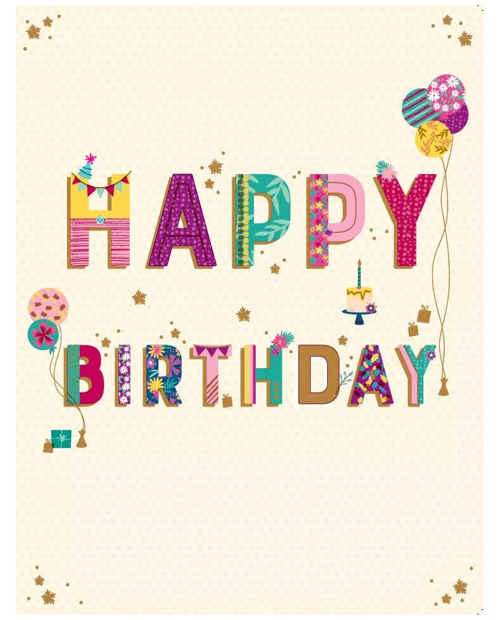 Carte A4 Happy Birthday