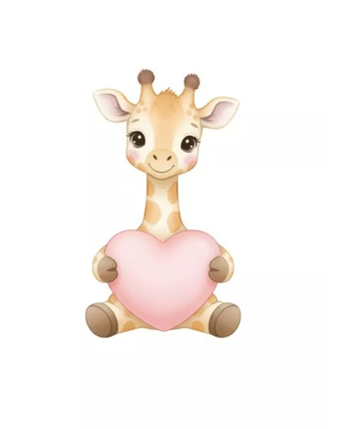 Carte A6 - Girafe coeur