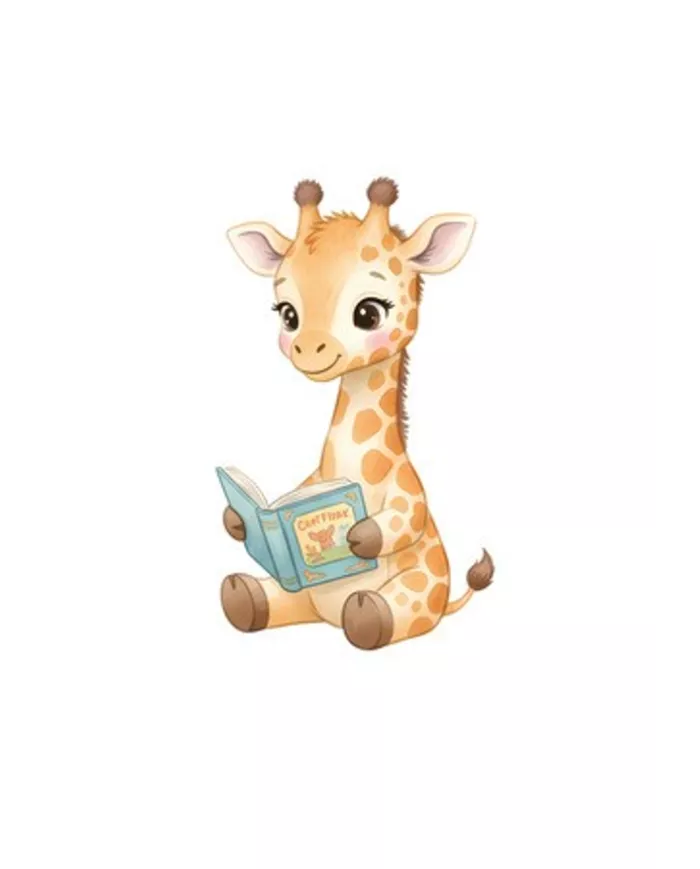 Carte A6 - Girafe et livre