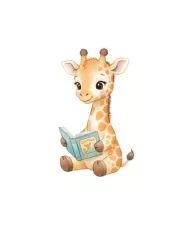 Carte A6 - Girafe et livre