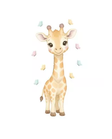 Carte A6 - Girafe et papillons