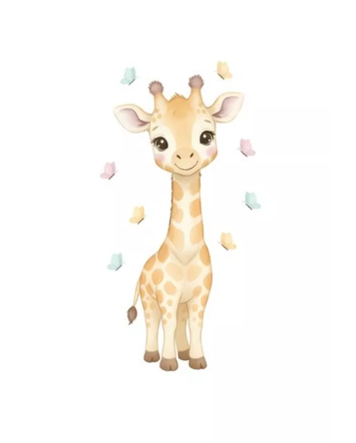 Carte A6 - Girafe et papillons