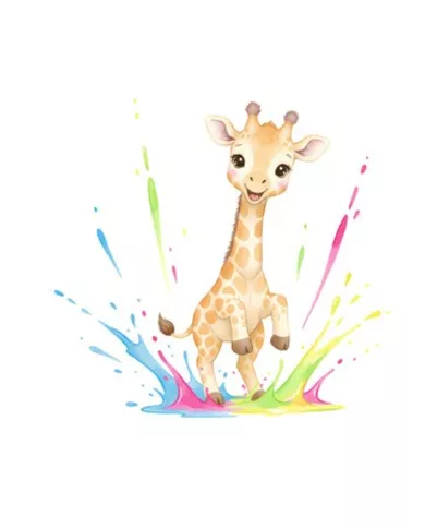 Carte A6 - Girafe et peinture