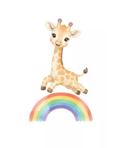 Carte A6 - Girafe arc-en-ciel